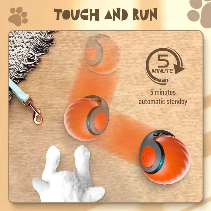 🐾 Speedy Tail 2.0 - Interactive Electric Rolling Ball with Teasing Tail – Smart Cat Toy for Indoor & Outdoor Fun 🎉🐱