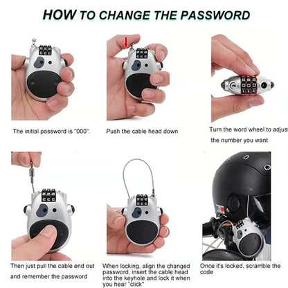 Adjustable cable security combination lock