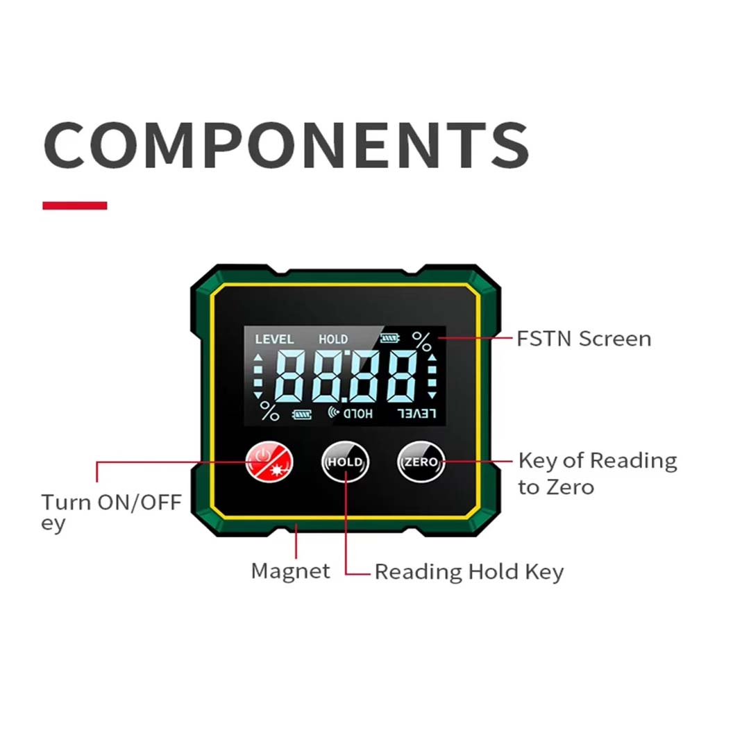 Digital Display Inclinometer Four-sided magnet Angle Finder Bevel Gauge Protractor